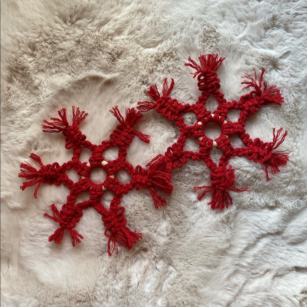 Handmade Macrame Crochet Snowflake Ornaments